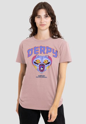 KPOP DEMON HUNTERS - DERPY COLLEGIC - T-Shirt print - mottled pink