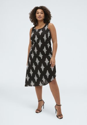 Fiorella Rubino, VESTITO SMANICATO CON STAMPA - Vestito casual - nero