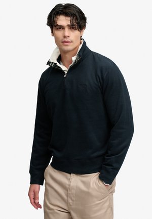 Superdry & Co, SUPERDRY SWEATSHIRT ESSENTIAL SERIF LOGO HALF ZIP - Sweatshirt - dark navy