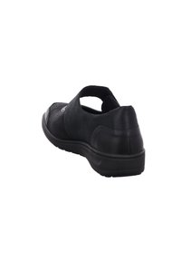 Schwarze Sandale mit strukturiertem Mesh-Obermaterial, Wildlederakzenten und einer gepolsterten Sohle. Mit einem Fersenriemen und einem runden Zehenbereich.