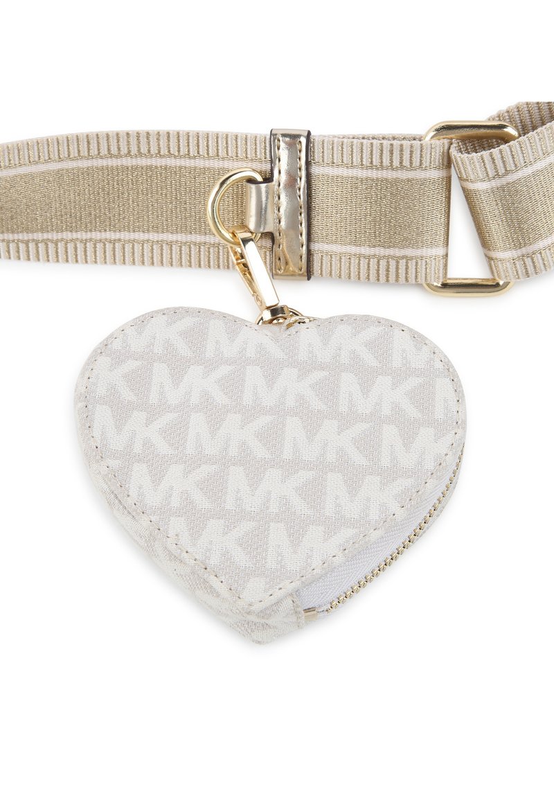 Mini borsa a spalla a forma di cuore con Incrocio GG in pelle bianca