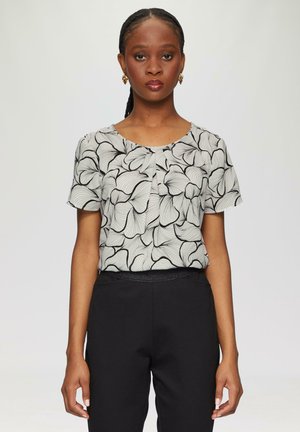 s.Oliver BLACK LABEL MET FIJN MOTIEF EN PLOOITJES - Bluse - natur