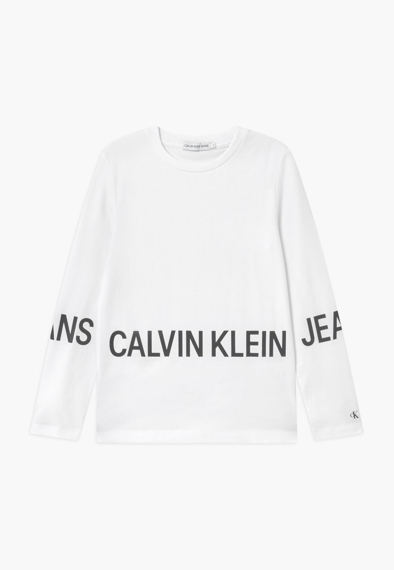 Calvin Klein Jeans STRETCH LOGO - Top s dlouhým rukávem - white