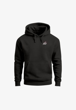 Neverless, HERREN HOODIE BACKPRINT - DESIGN SAKURA - KAPUZENSWEATSHIRT - Hoodie - slim schwarz
