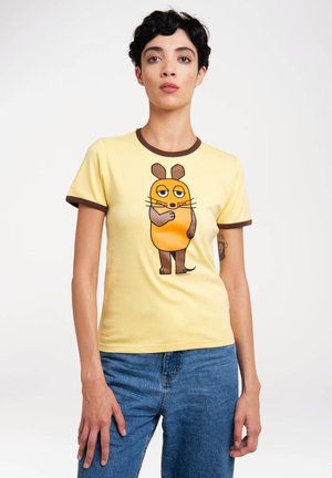 LOGOSHIRT DIE MAUS - Print T-shirt - gelb/braun
