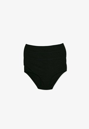 Black cotton underwear set featuring a high-waisted design with smooth edges and no visible seams, suitable for everyday wear.