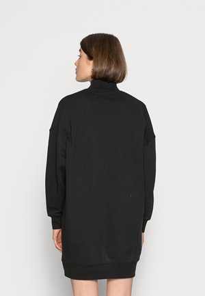 LOGO TRIM MOCK NECK DRESS - Vestido informal - black