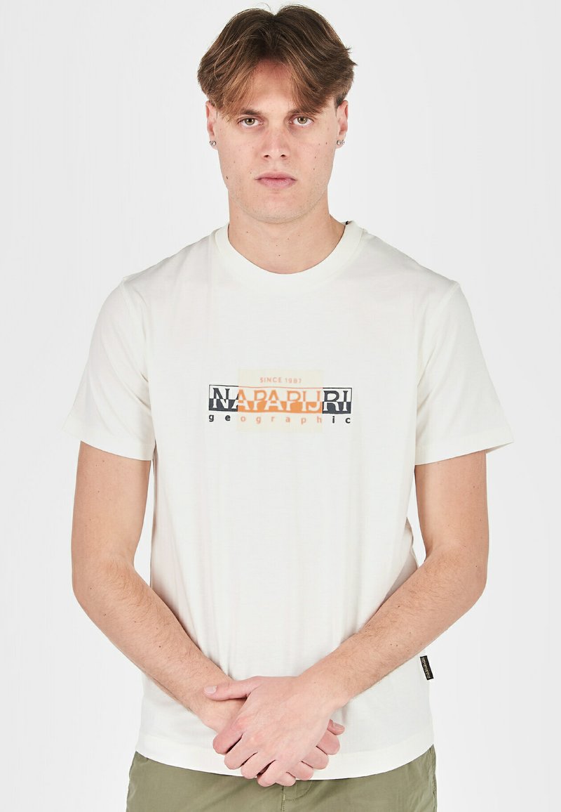 Napapijri T-shirt con stampa - white whisper