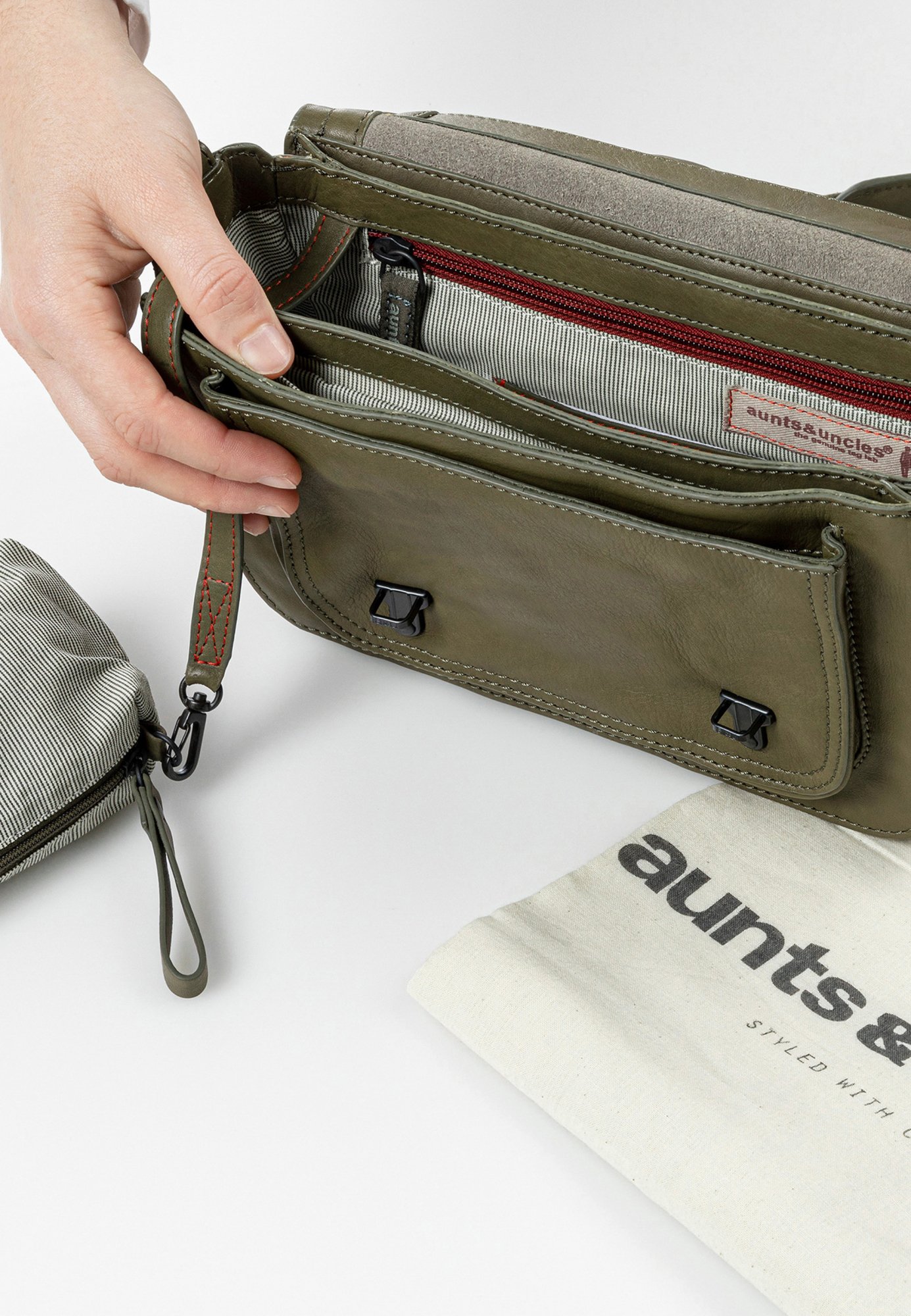 Aunts & Uncles MRS HONEY CRULLER - Handbag - tarmac/dark green 