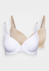 DORINA - ADELE 2 PACK - Merevítős melltartó - beige/white Miniatűr kép 1