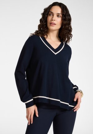 ASIMMETRICA CON PROFILI A CONTRASTO - Strickpullover - blu