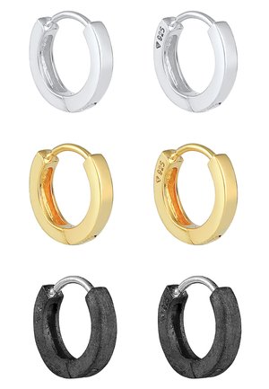 3 PACK CHUNKY HOOPS - Korvakorut - silver coloured and gold coloured