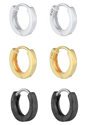 3 PACK CHUNKY HOOPS - Øreringe - silver gold