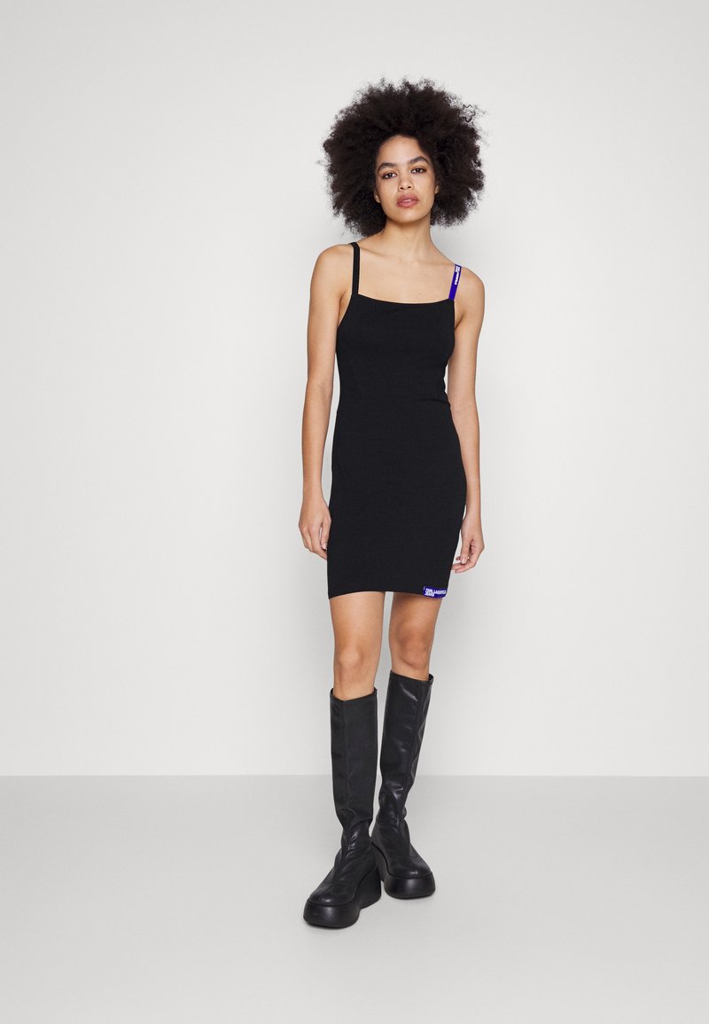 Karl Lagerfeld Jeans STRAP DRESS Jersey dress black Zalando