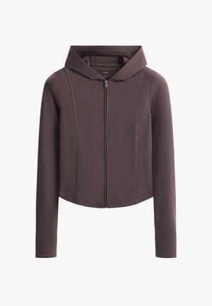 OYSHO, LIGHT WARM CROPPED TECHNICAL JACKET. - Sweat zippé - purplish brown