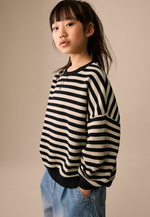 Next, REGULAR FIT - OVERSIZED COSY RIB SWEATSHIRT - Strickpullover - black off-white