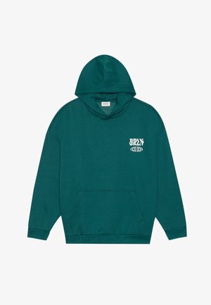 Tiefer Hoodie mit einer Kängurutasche, Kapuze mit Zugband und gerippten Bündchen. Mit einem weißen Logo-Graphic auf der linken Brust. Weicher Stoff.