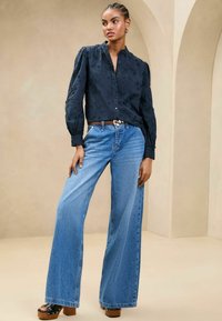 Lipsy REGULAR FIT- LONG SLEEVE GRANDAD COLLAR - Bluse - navy