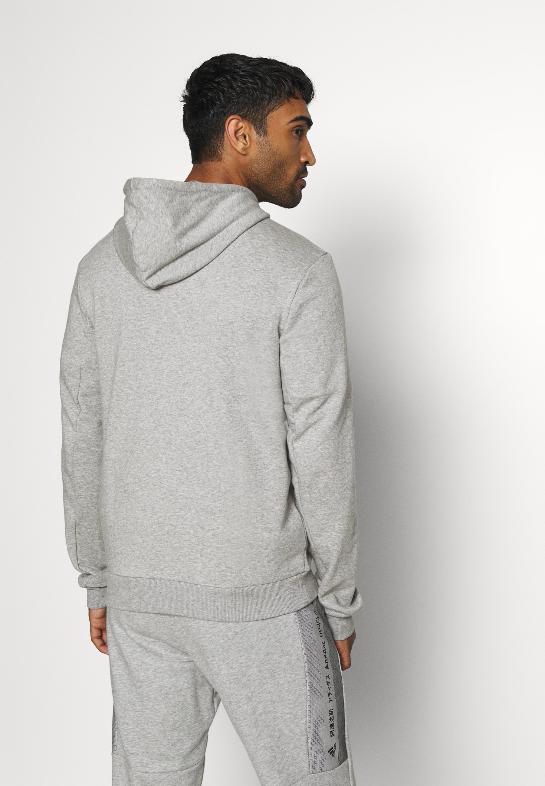 Men ESSENTIALS SPORTS INSPIRED HOODED - Hoodie - medium grey heather Men ESSENTIALS SPORTS INSPIRED HOODED - Hoodie - medium grey heather