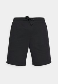 Shorts noirs décontractés avec une taille à cordon ajustable et des poches latérales discrètes, présentés sur un fond clair uni.