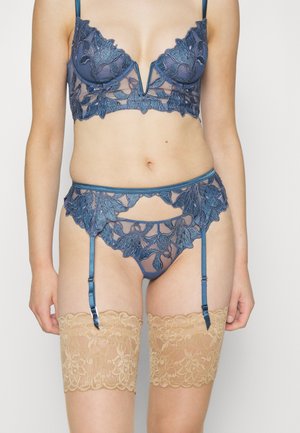 Fleur du Mal EMBROIDERY GARTER BELT - Strømpeholdere - spring denim