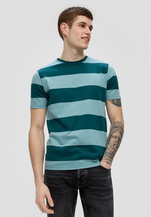 QS, T-shirt con stampa - petrol