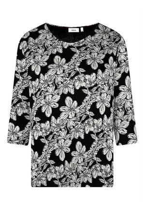 MIT BLÜTEN-PRINT  - Langarmshirt - black-silver