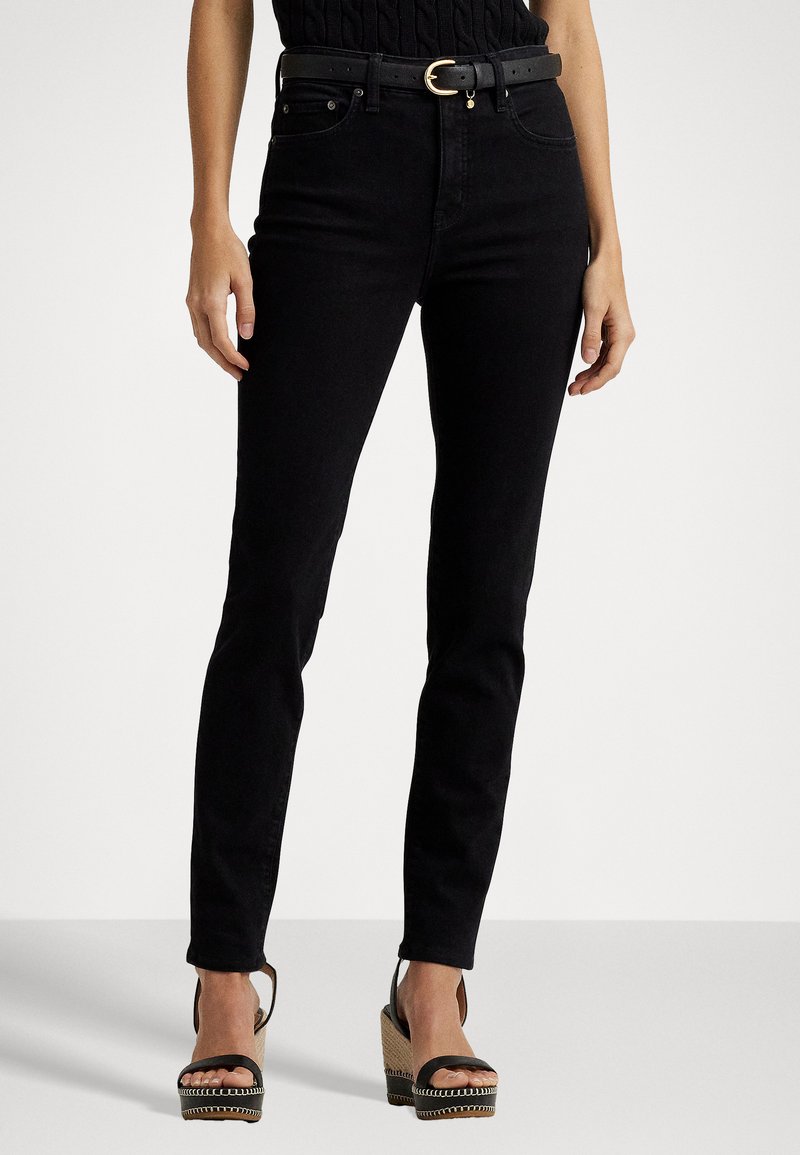 Ralph Lauren Womens High Rise Skinny Ankle Jeans Black Size 8