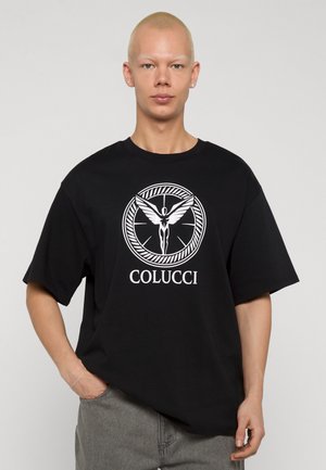 Colucci LOGO IKARUS CIRCLE - Tricou cu imprimeu - black/white