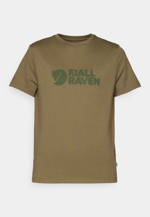 Oliven Grøn T-shirt i bomuld med et logo med et ræv design. Korte ærmer, rund hals og lige kant.