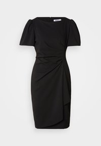 FLUTTER RUCHED BODY SHEATH - Shift-haljina - black