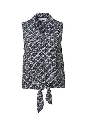 Street One, BLOUSE TOP WITH BOWLING-COLLAR AND KNOT, granatowy