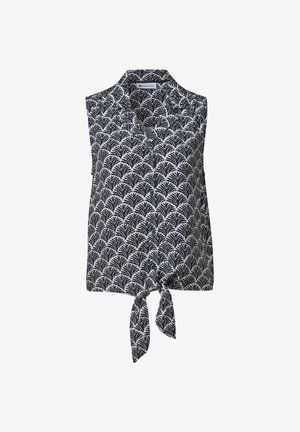 Street One, BLOUSE TOP WITH BOWLING-COLLAR AND KNOT, granatowy