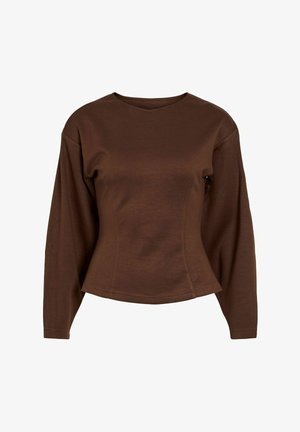 VILA, LONG SLEEVED TOP VIOLINE ROUND NECK - T-shirt à manches longues - carafe