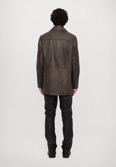 STUDIO ID PAUL DOUBLE BREASTED JACKET DISTRESSED - Abrigo corto - black aged