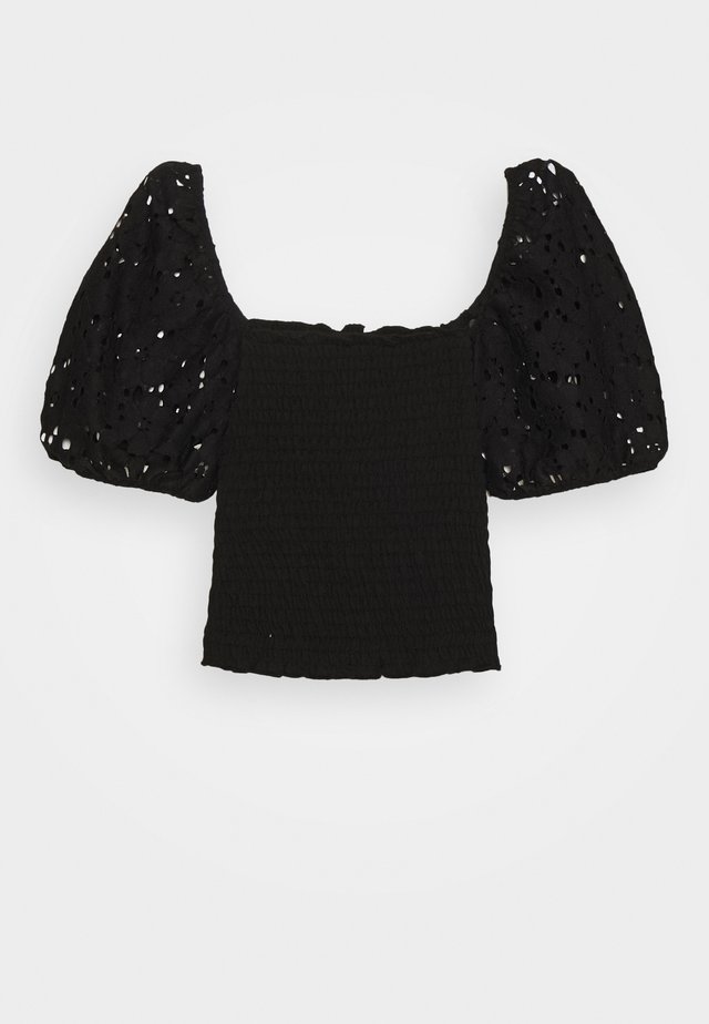 SHIRRED - Print T-shirt - black