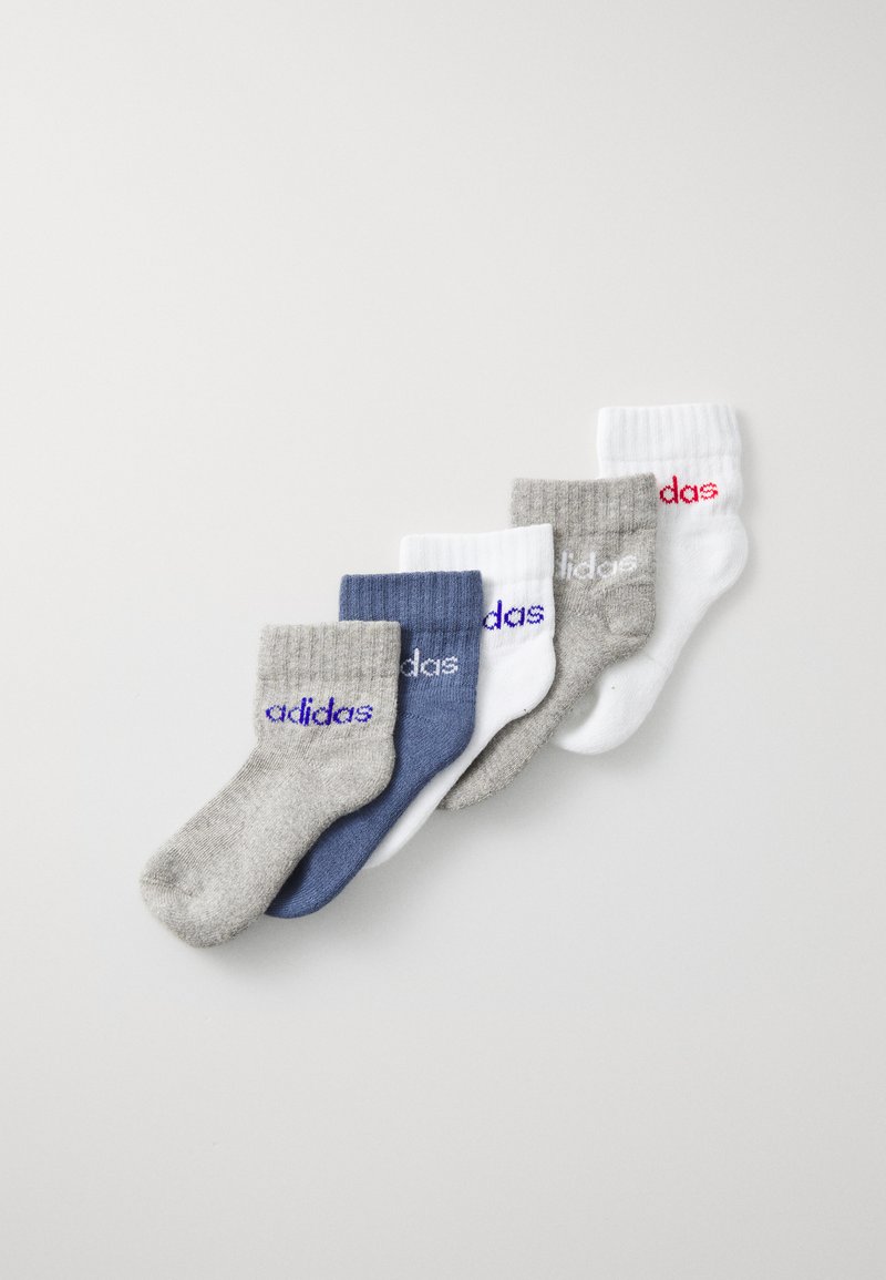 adidas Performance UNISEX 5 PACK - Sportinės kojinės - white/medium grey heather/preloved ink