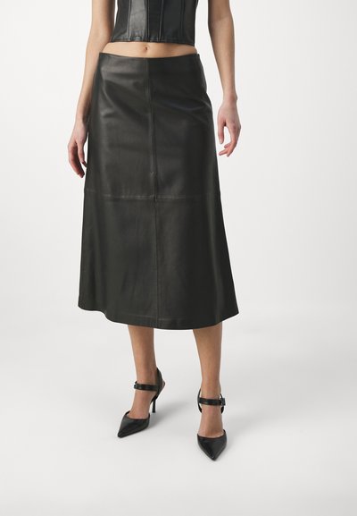 STUDIO ID MIDI SKIRT - A-vonalú szoknya - black