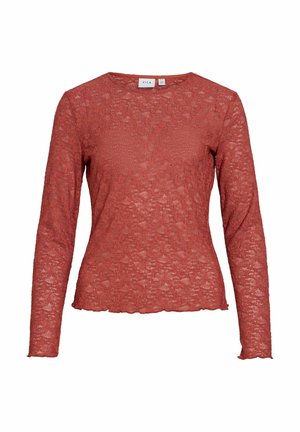 VILA, VIFAY O-NECK L/S TOP - NOOS - Blouse - marsala