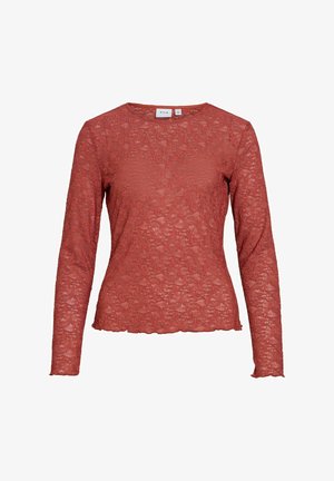 VILA, VIFAY O-NECK L/S TOP - NOOS - Blouse - marsala