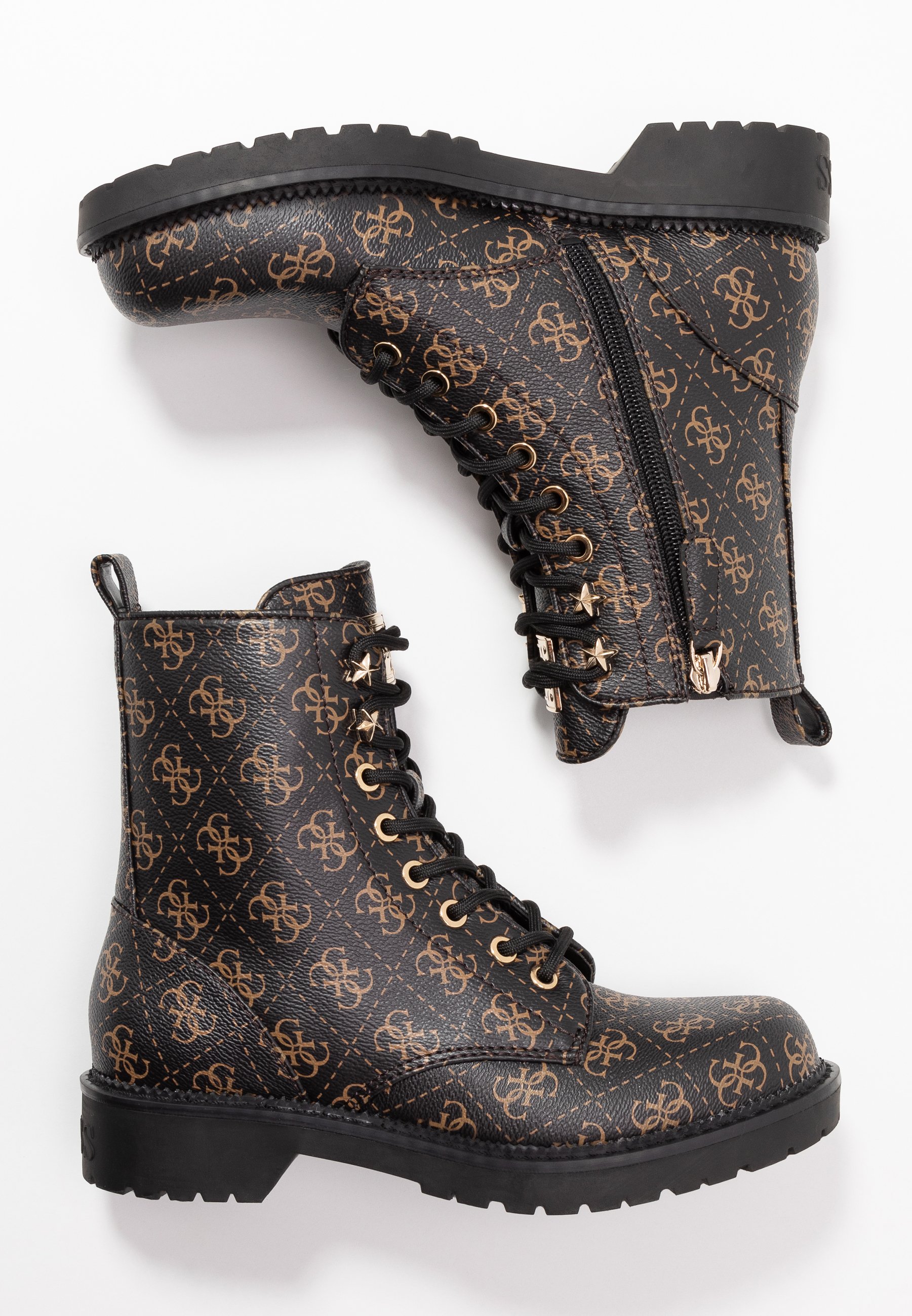 Guess TALISI - Stivaletti stringati - brown/ocra/marrone - Zalando.it