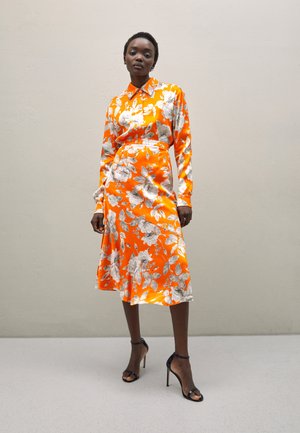 Erdem MIDI LENGTH TIERED SKIRT - sukňa v tvare A - orange/white