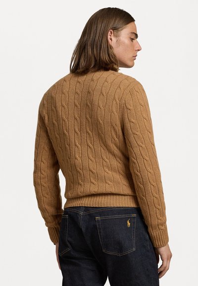 Polo Ralph Lauren THE ICONIC CABLE KNIT CASHMERE JUMPER UNISEX - Pulover - brown sugar melange