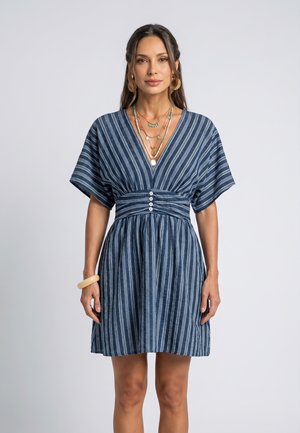 Cupshe, STRIPED BOHO CHIC WRAP DRESS - Vestito casual - blue