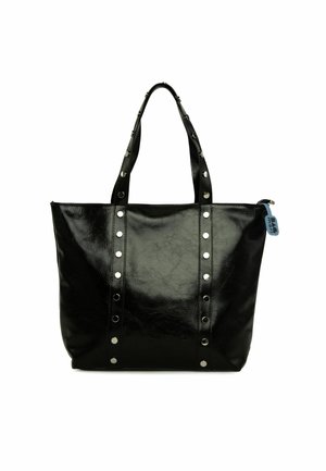 LARGE CRINKLED WITH STUD DETAILS - Nakupovalna torba - black