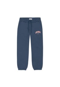 Μπλε βαμβακερή φόρμα με ελαστική ζώνη μέσης και κορδόνι. Διαθέτει πλευρικές τσέπες και λογότυπο «LES DEUX EST. 2011» σε ροζ στο μπροστινό μέρος.