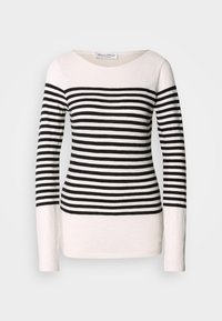 LONG SLEEVE BOAT NECK STRIPED - Langærmet T-shirt - white/black