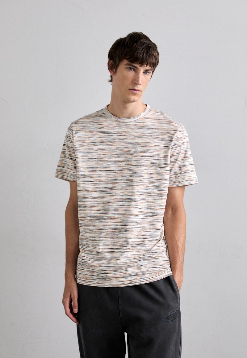 Missoni SHORT SLEEVE - Print T-shirt - white/orange