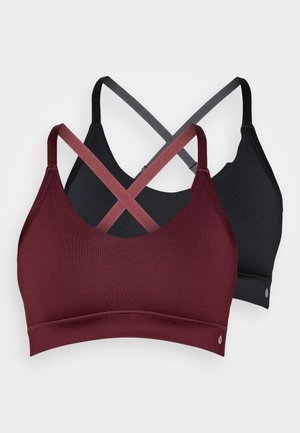 2 PACK - Sutien sport cu susținere scăzută - black/bordeaux