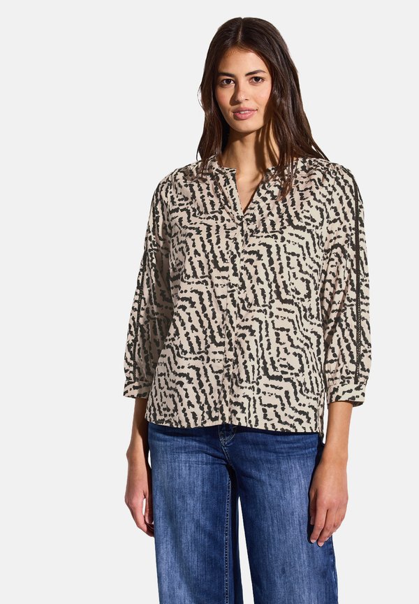 MIT TAPE DETAILS - Bluse - beige